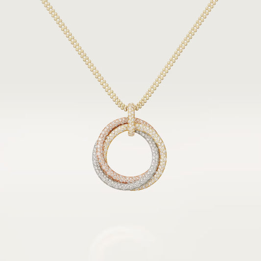 [Renovia Jewelry]TRINITY HALSKETTE MIT VOLLSTÄNDIGEM DIAMANTBESATZ, GROSS
