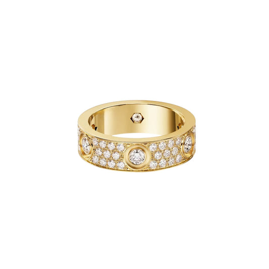 [Renovia Jewelry]LIEBE 5.5MM VOLL-PAVEE 6-DIAMANTEN RING