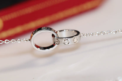 [Renovia Jewelry]LOVE NECKLACE PINK GOLD AND SILVER