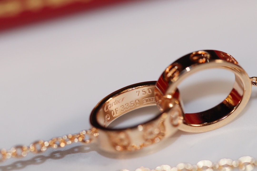 [Renovia Jewelry]LOVE NECKLACE PINK GOLD AND SILVER