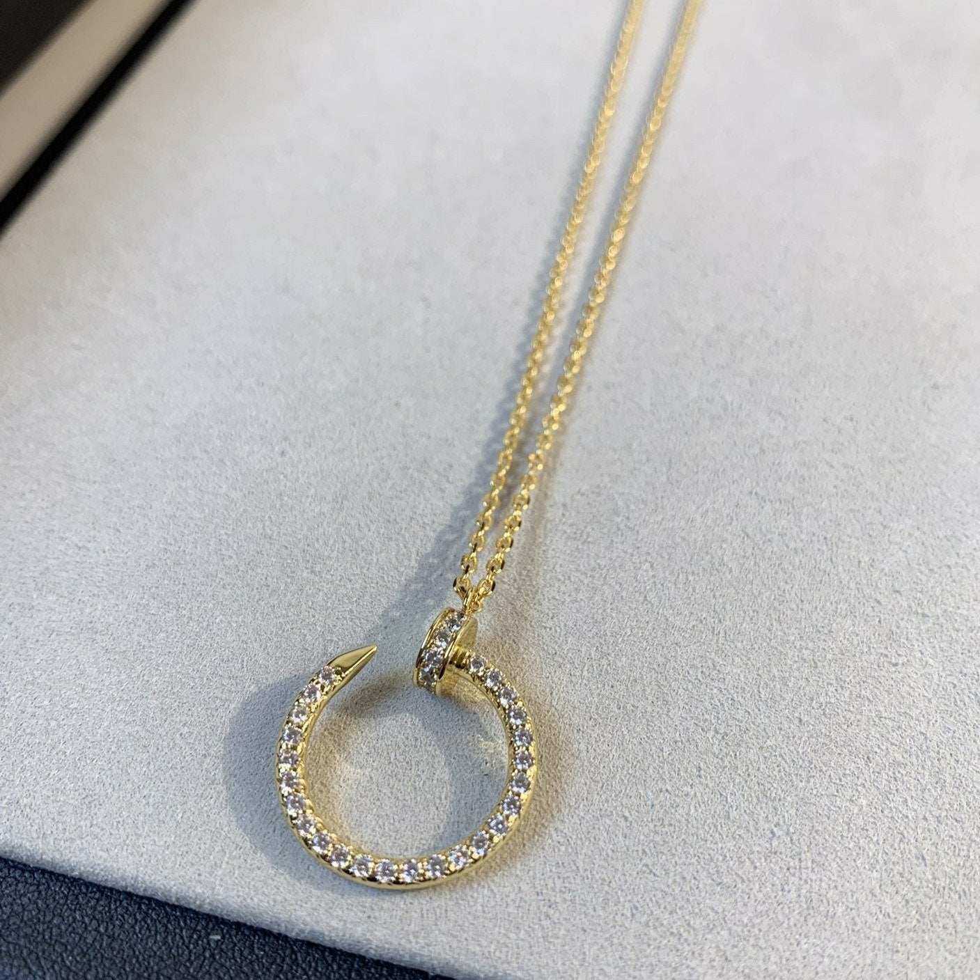 [Renovia Jewelry]JUSTE NECKLACE GOLD DIAMONDS