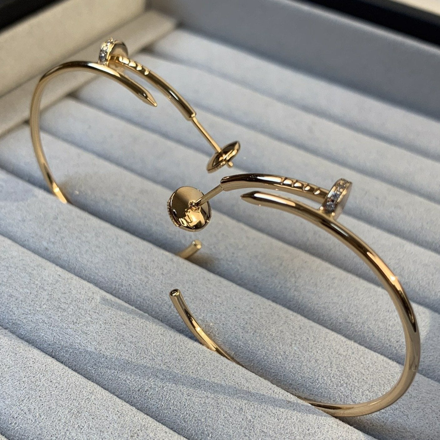 [Renovia Jewelry]JUSTE EARRINGS GOLD DIAMONDS 1.8MM
