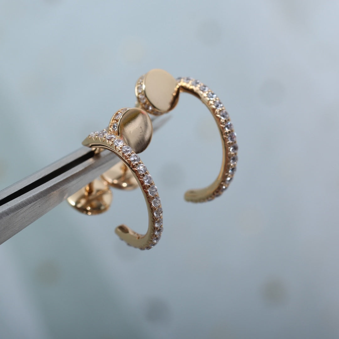 [Renovia Jewelry]JUSTE EARRINGS 12.75MM PINK GOLD DIAMOND