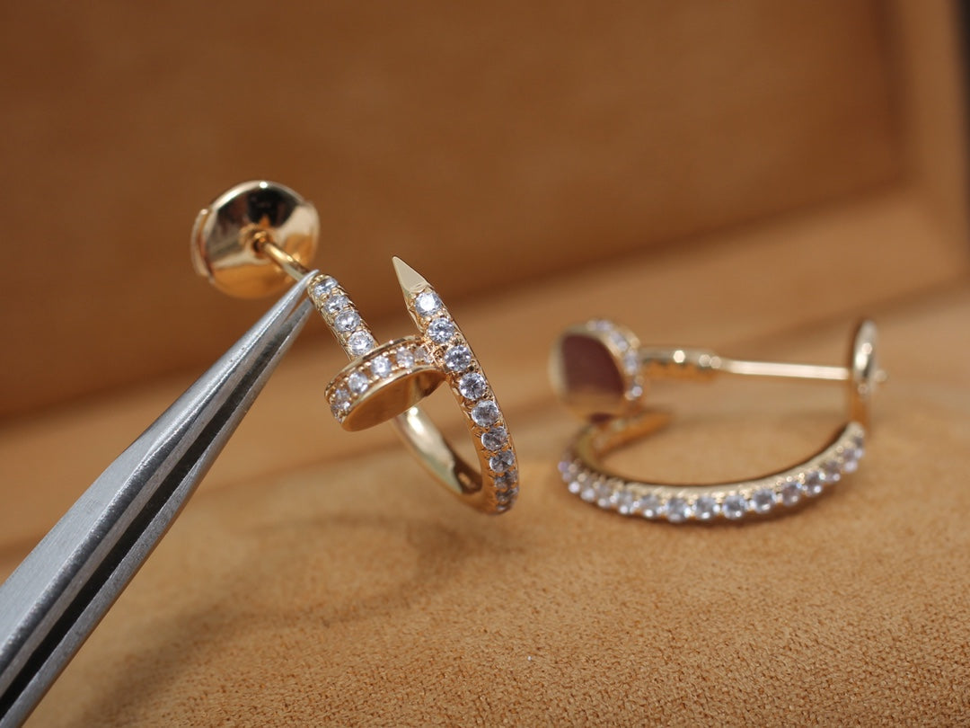 [Renovia Jewelry]JUSTE EARRINGS 12.75MM PINK GOLD DIAMOND
