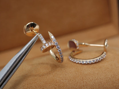 [Renovia Jewelry]JUSTE EARRINGS 12.75MM PINK GOLD DIAMOND