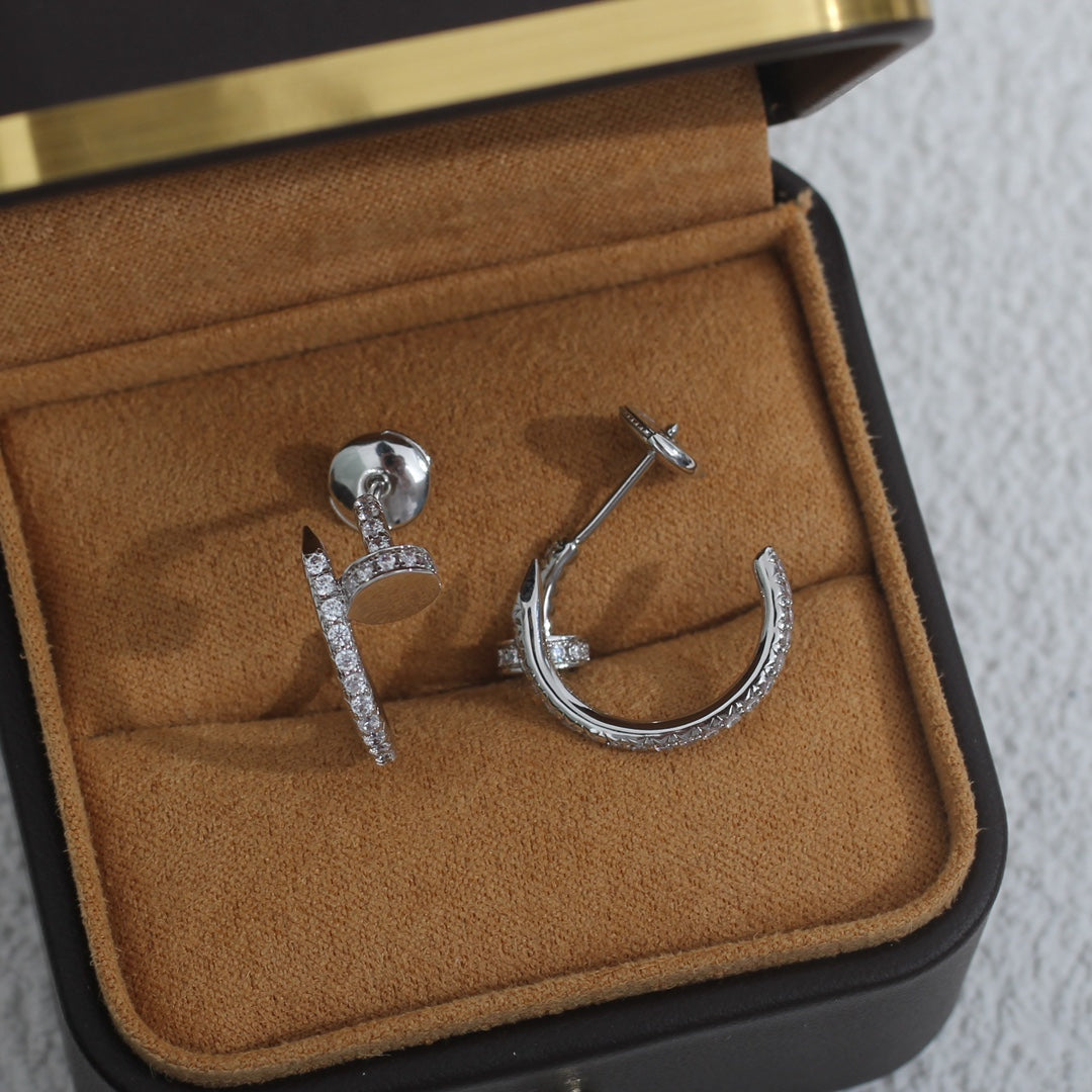 [Renovia Jewelry]JUSTE EARRINGS 12.75MM SILVER DIAMOND