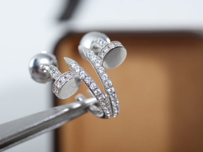 [Renovia Jewelry]JUSTE EARRINGS 12.75MM SILVER DIAMOND
