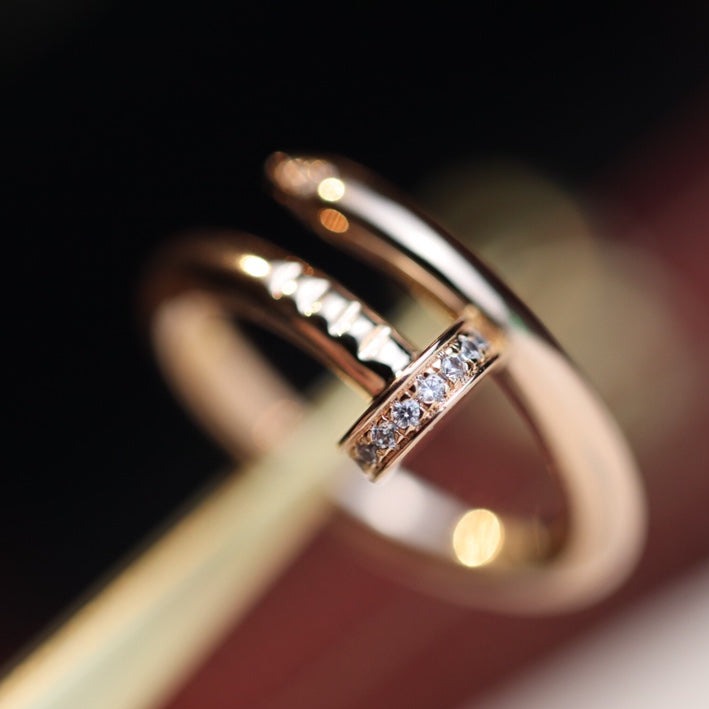 [Renovia Jewelry]JUSTE RING 2.65MM PINK GOLD DIAMOND