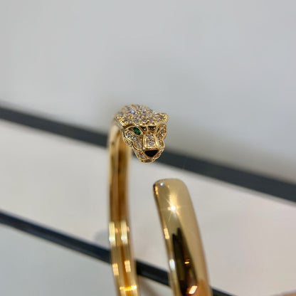 [Renovia Jewelry]PANTHERE GOLD DIAMOND OPEN BRACELET