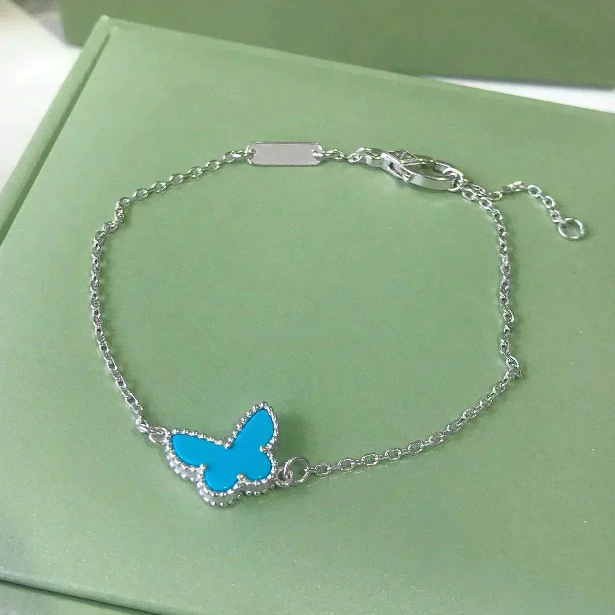 [Renovia Jewelry]BUTTERFLY TURQUOISE BUTTERFLY BRACELET SILVER