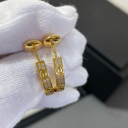 [Renovia Jewelry]LOVE DIAMOND GOLD HOOP EARRINGS