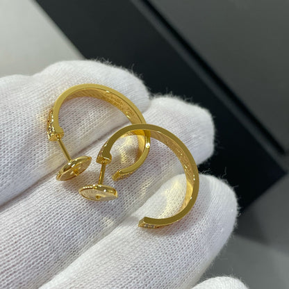 [Renovia Jewelry]LOVE DIAMOND GOLD HOOP EARRINGS