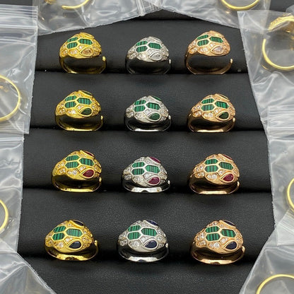 [Renovia Jewelry]BRAND NEW ASSORTED SNAKE HEAD MALACHITE RINGS