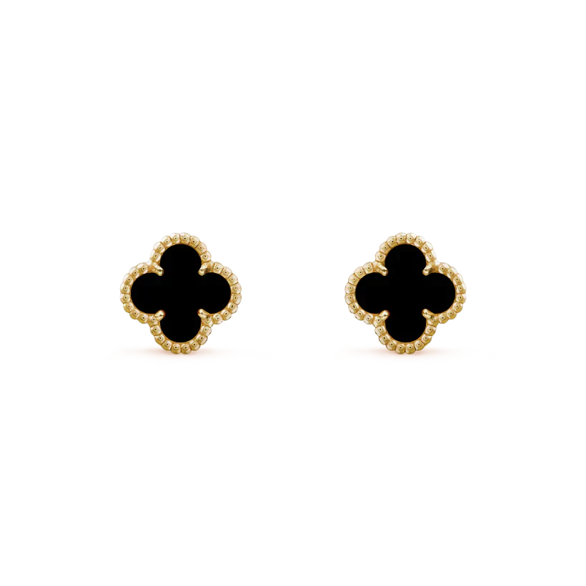 [Renovia Jewelry]CLOVER MINI 9.5MM BLACK MOP EARRINGS