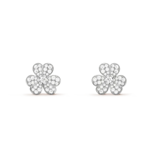 [Renovia Jewelry]CLOVER COMOS DIAMOND EARRINGS SILVER