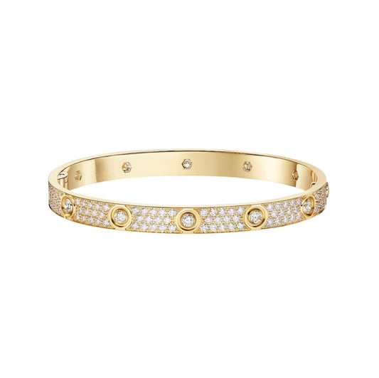 [Renovia Schmuck]LOVE-ARMBAND 6,1 MM DIAMANTBESETZT 10 GROSSE DIAMANTEN
