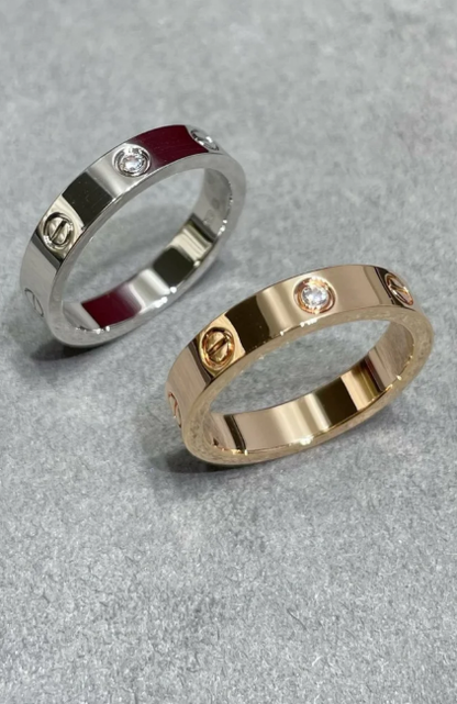 [Renovia Jewelry]LOVE RING 4MM 1 DIAMOND SILVER
