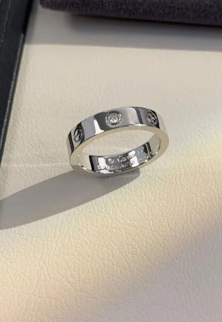 [Renovia Jewelry]LOVE RING 4MM 1 DIAMOND SILVER