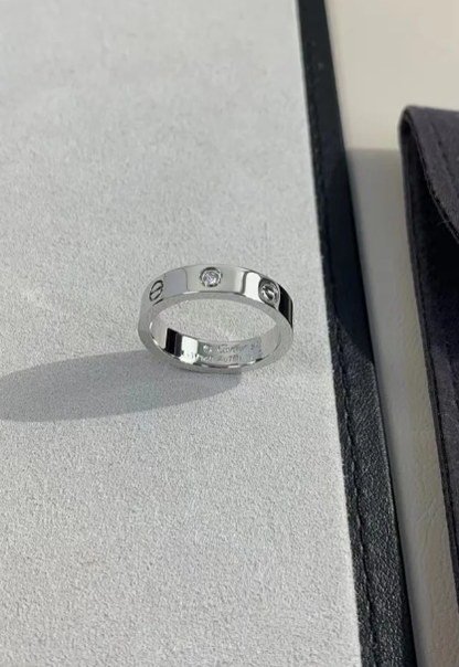[Renovia Jewelry]LOVE RING 4MM 1 DIAMOND SILVER