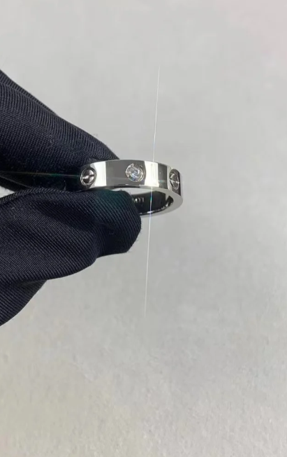 [Renovia Jewelry]LOVE RING 4MM 1 DIAMOND SILVER