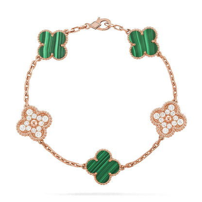 [Renovia Jewelry] CLOVER 5 MOTIF MALACHITE BRACELET COLLECTION