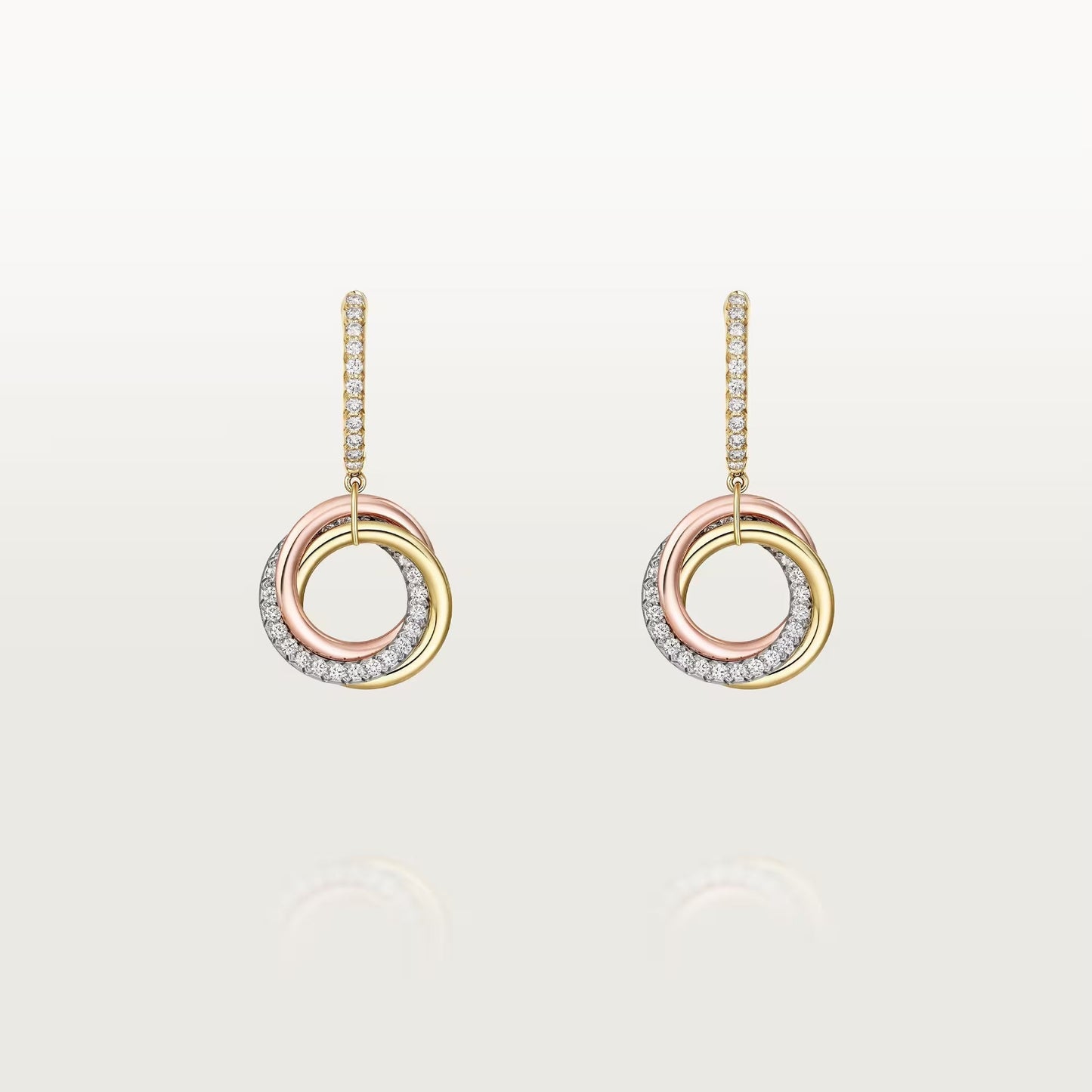 [Renovia Jewelry]TRINITY HALF DIAMOND  EARRINGS