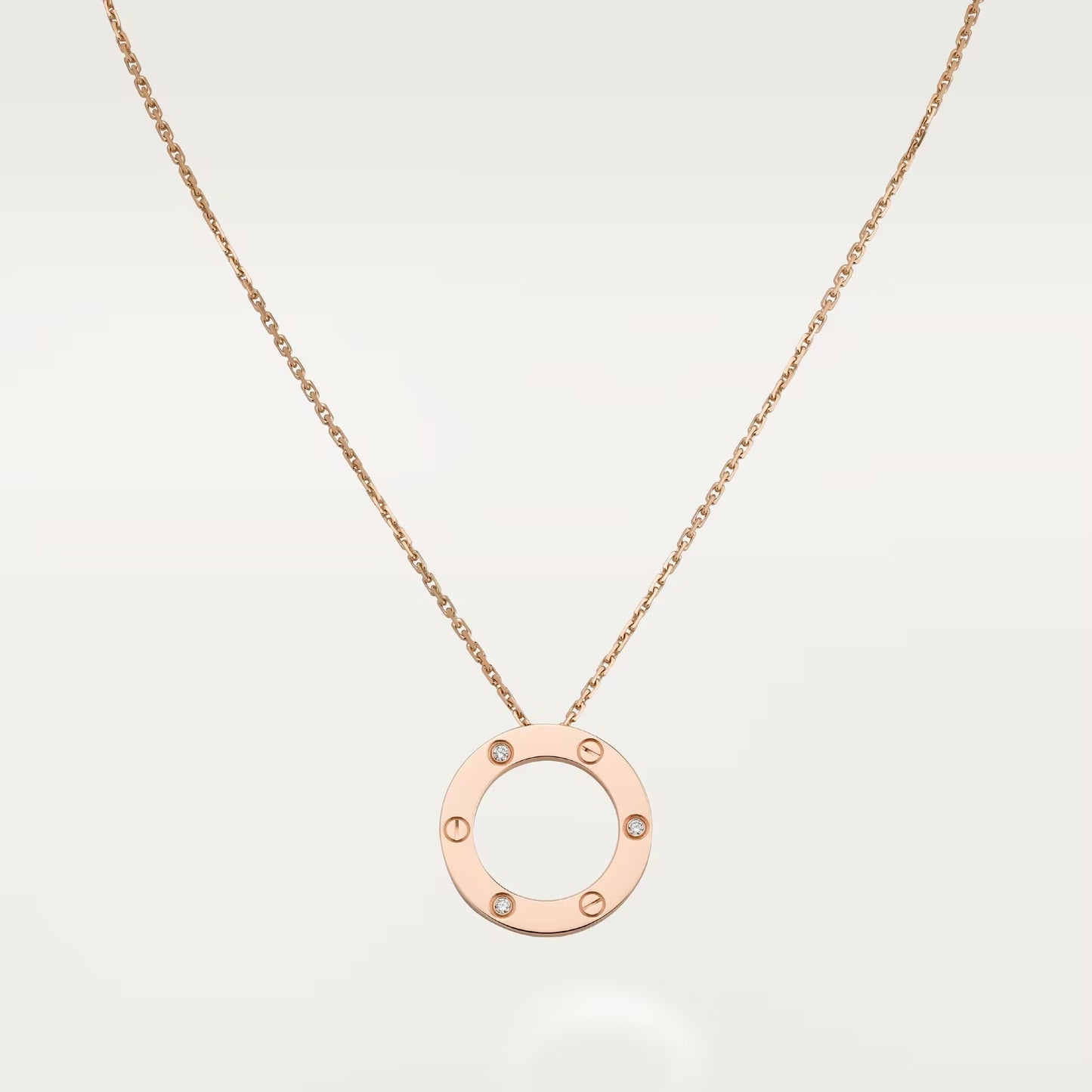 [Renovia Jewelry]LOVE NECKLACE 16MM 3 DIAMONDS