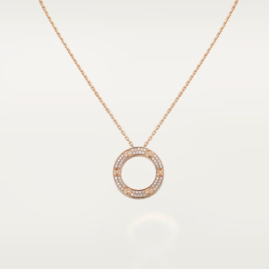 [Renovia Jewelry]LOVE HALSKETTE 16MM VOLL MIT DIAMANTEN