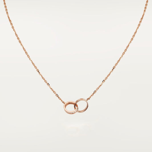 [Renovia Jewelry]LOVE DOPPELRING HALSDIAMANT HALSKETTE