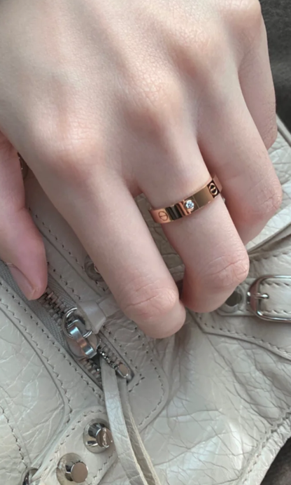 [Renovia Jewelry]LOVE RING 4MM 1 DIAMOND