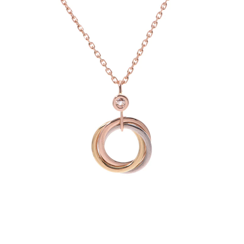 [Renovia Jewelry]TRINITY SILVER GOLD PINK GOLD NECKLACE