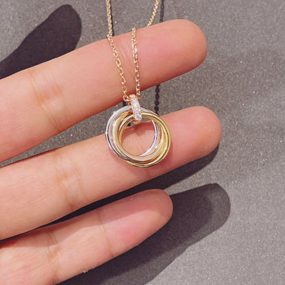 [Renovia Jewelry]TRINITY NECKLACE GOLD  DIAMONDS