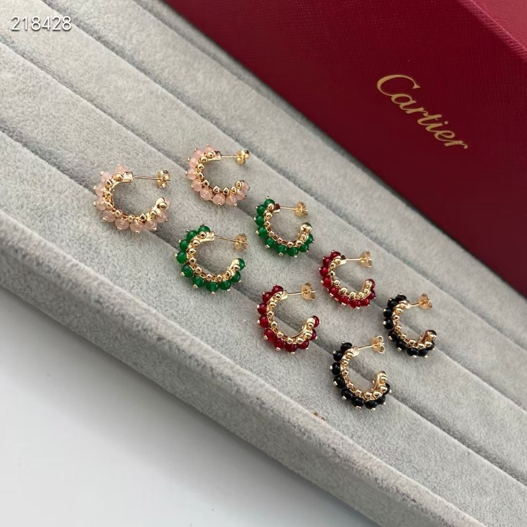 [Renovia Jewelry]NEW COLORED GEMSTONE COLLECTION SMALL HOOP EARRINGS