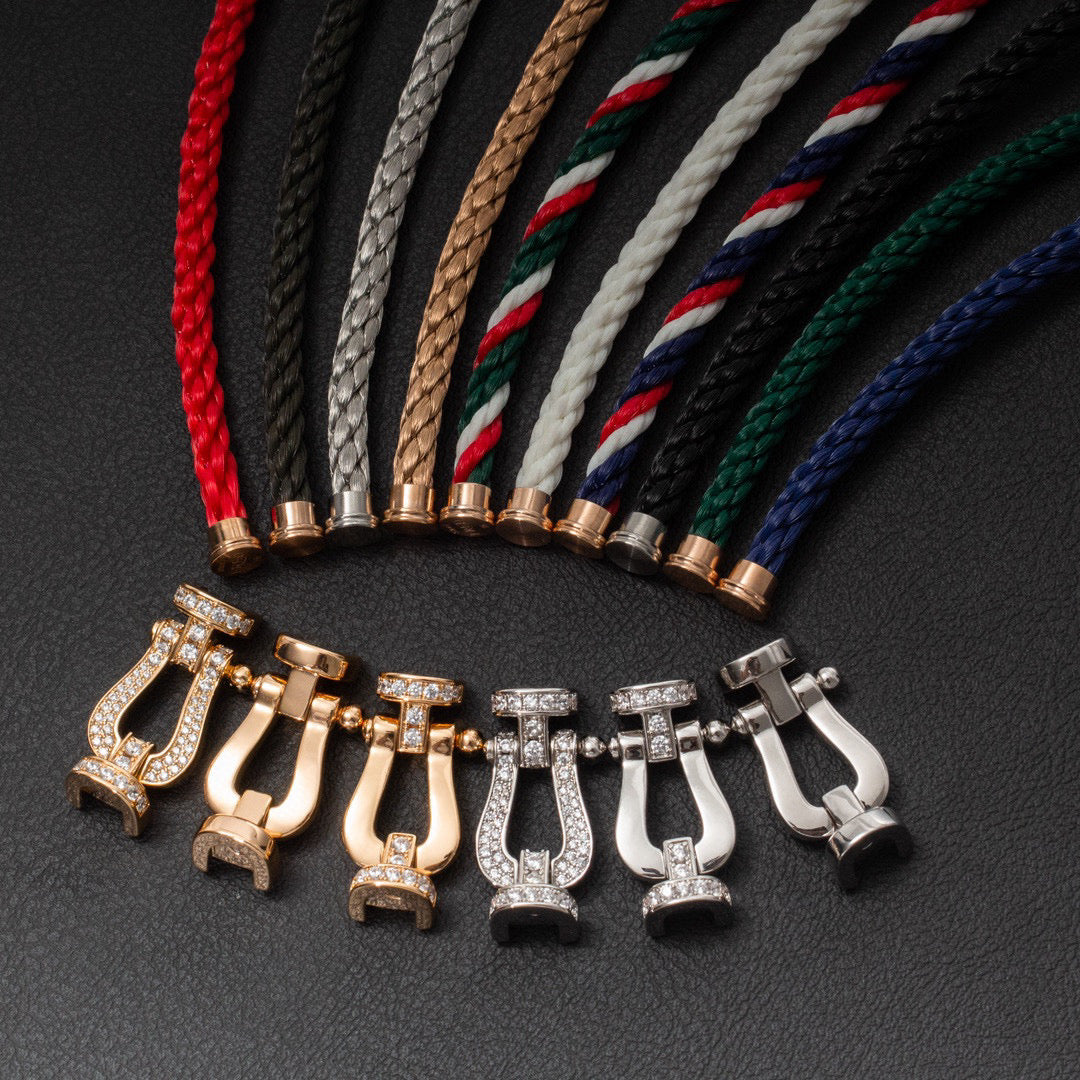 [Renovia Jewelry]FORCE LARGE HORSESHOE HALF DIAMOND BRACELET ROSE GOLD