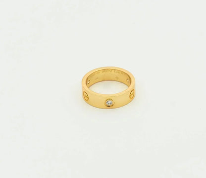 [Renovia Jewelry]LOVE RING 5.5MM 3 DIAMONDS GOLD