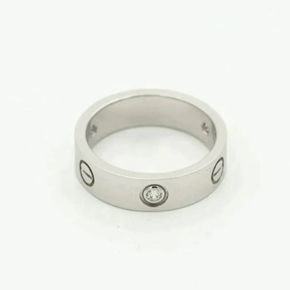 [Renovia Jewelry]LOVE RING 5.5MM 3 DIAMONDS SILVER