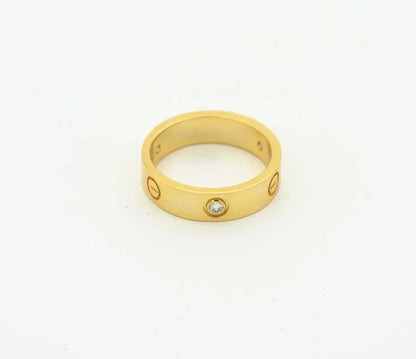 [Renovia Jewelry]LOVE RING 4MM 1 DIAMOND GOLD