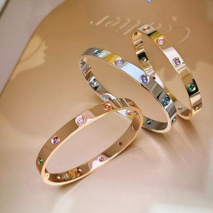 [Renovia Jewelry]2026 RAINBOW LOVE BRACELET 6.1MM  10 DIAMONDS