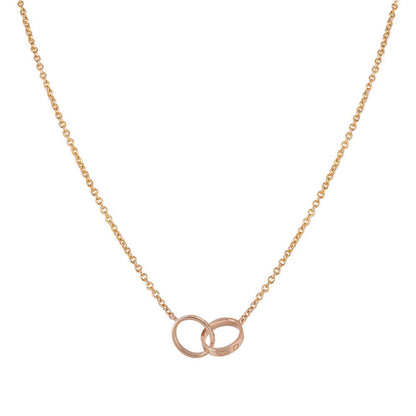 [Renovia Jewelry]LOVE NECKLACE DOUBLE RING PINK GOLD
