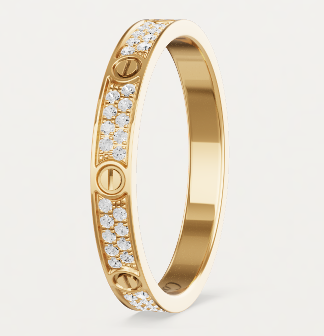 [Renovia Jewelry]LOVE RING 2.6mm-wide full-diamond ring Gold