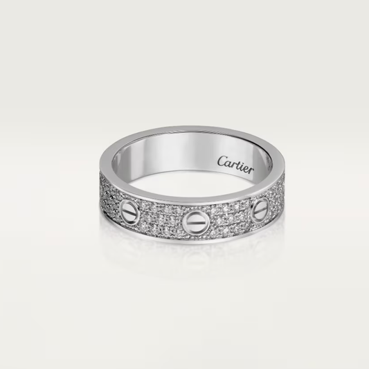 [Renovia Jewelry]LOVE RING 4mm-wide full-diamond ring silver