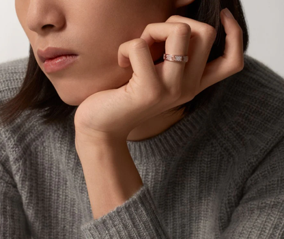 [Renovia Jewelry]LOVE RING 4mm-wide full-diamond ring Rose Gold