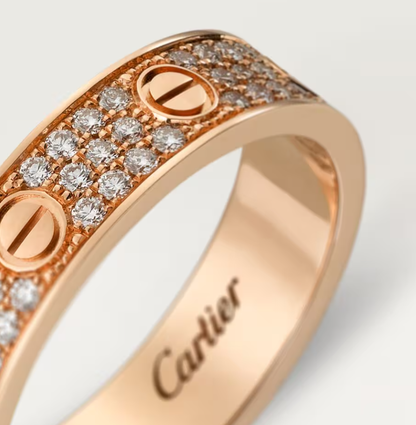 [Renovia Jewelry]LOVE RING 4mm-wide full-diamond ring Rose Gold