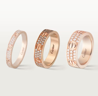 [Renovia Jewelry]LOVE RING 4mm-wide full-diamond ring Rose Gold