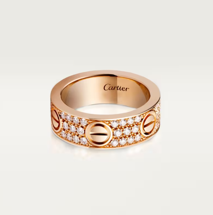 [Renovia Jewelry]LOVE RING 6.5mm-wide full-diamond ring Rose Gold