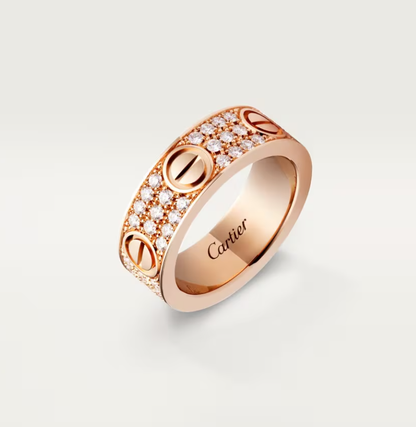 [Renovia Jewelry]LOVE RING 6.5mm-wide full-diamond ring Rose Gold