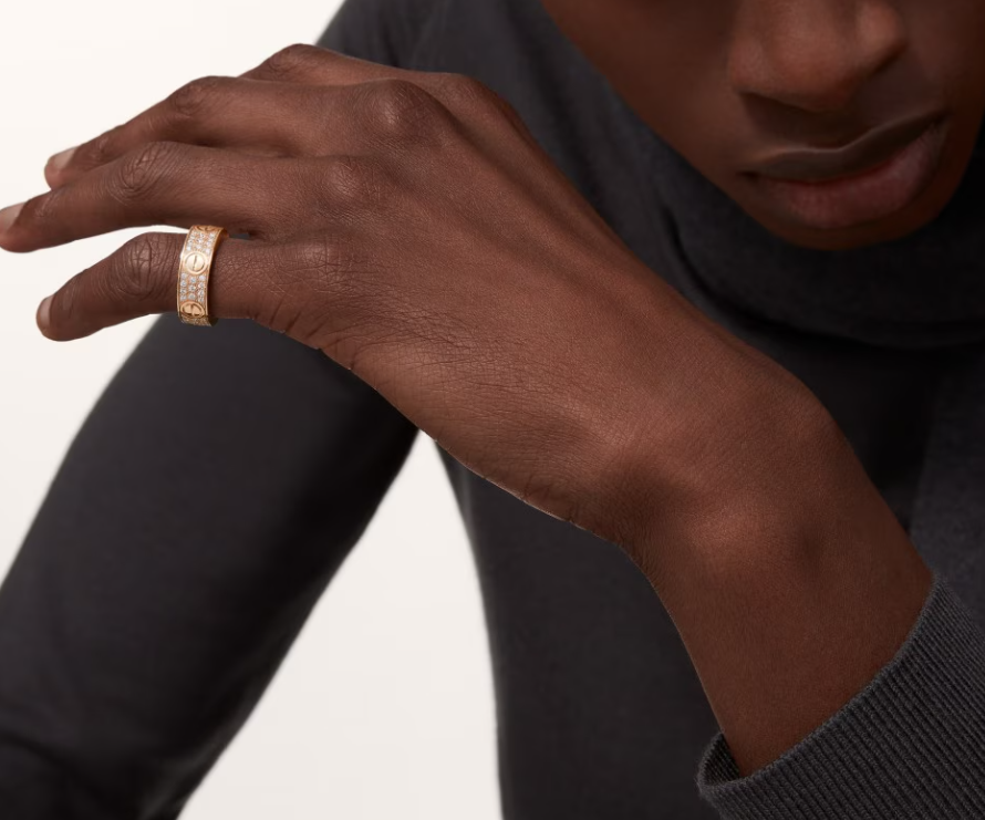 [Renovia Jewelry]LOVE RING 6.5mm-wide full-diamond ring Rose Gold