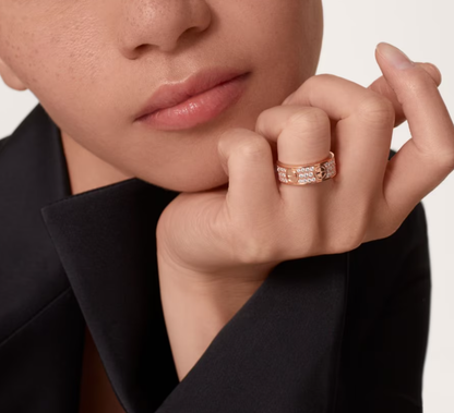 [Renovia Jewelry]LOVE RING 6.5mm-wide full-diamond ring Rose Gold