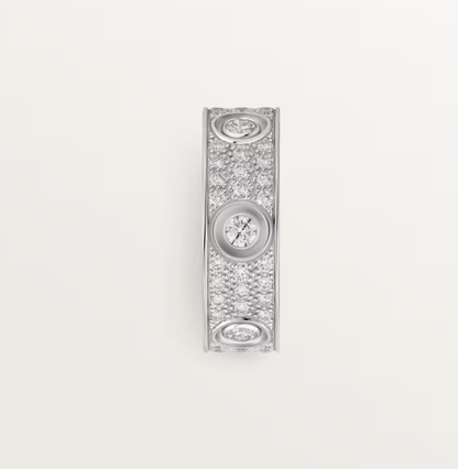 [Renovia Jewelry]LOVE RING 6.5MM Full Diamond, 6 Major Diamonds Silver