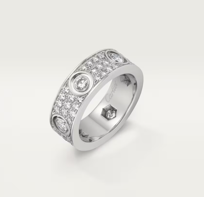 [Renovia Jewelry]LOVE RING 6.5MM Full Diamond, 6 Major Diamonds Silver